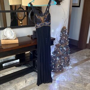 Free People Black and Gold Maxi Dress